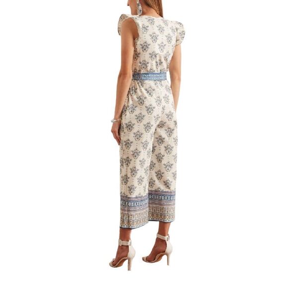 Gal Meets Glam Collection Eden Jumpsuit Women’s Blue Combo Sleeveless Size 16 - Picture 3 of 11